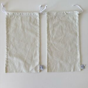 LOEWE Set of Two Cream Drawstring Dust Shoe Bags